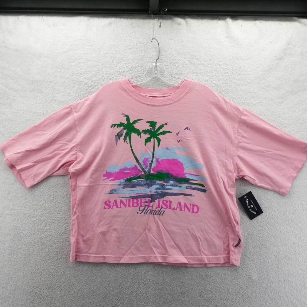 Spirit Jersey Shirt Womens Medium Sanibel Island Florida Pink Graphic Cotton